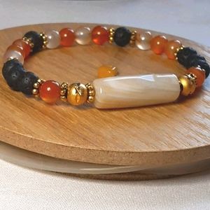 Handcrafted Natural Carnelian & CitrineBracelet